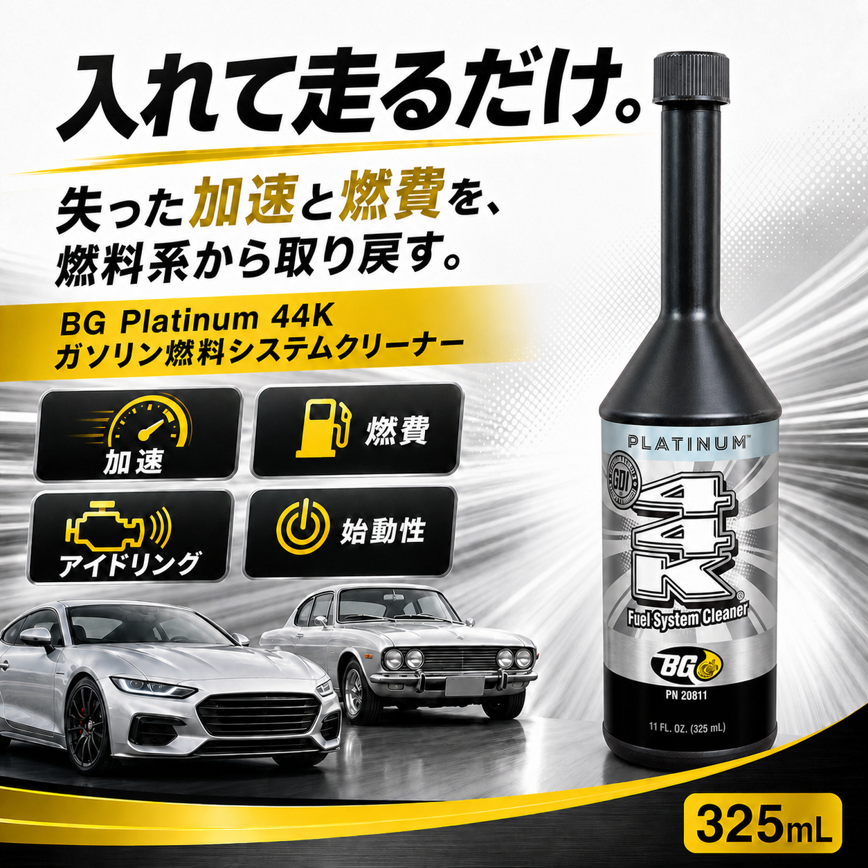 44K｜ガソリン燃料システムクリーナー 325mL 製品説明 1／8