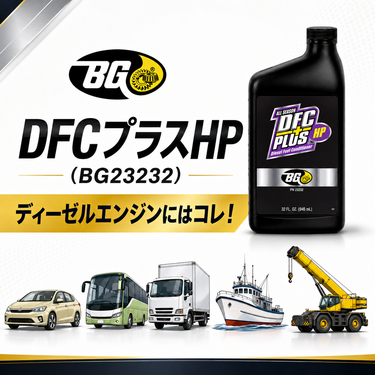 DFCプラスHP｜ディーゼル燃料添加剤 946ml 製品説明 1／9